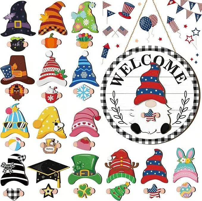 Interchangeable Year-Round Welcome Gnome