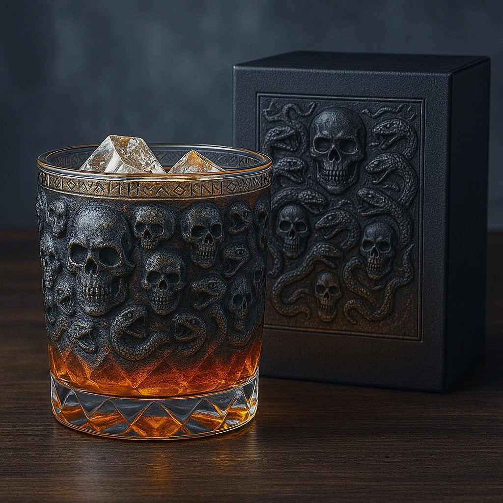 Venom and Bones Whiskey Glass