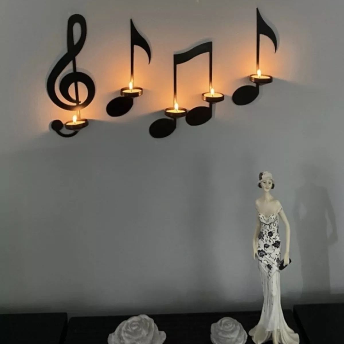 Black Music Note Wall Sconce