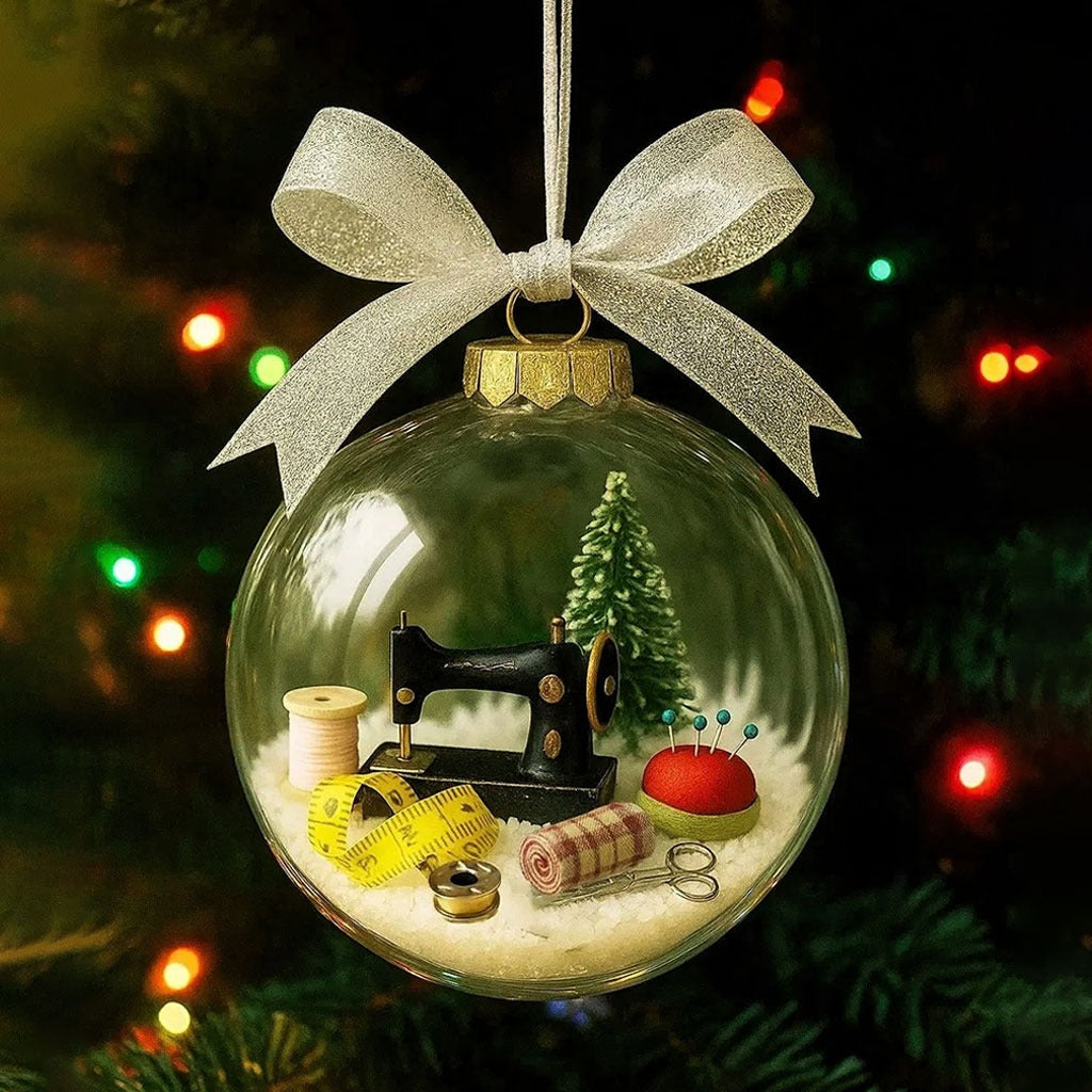 Holiday Sewing Snow Globe Ornament