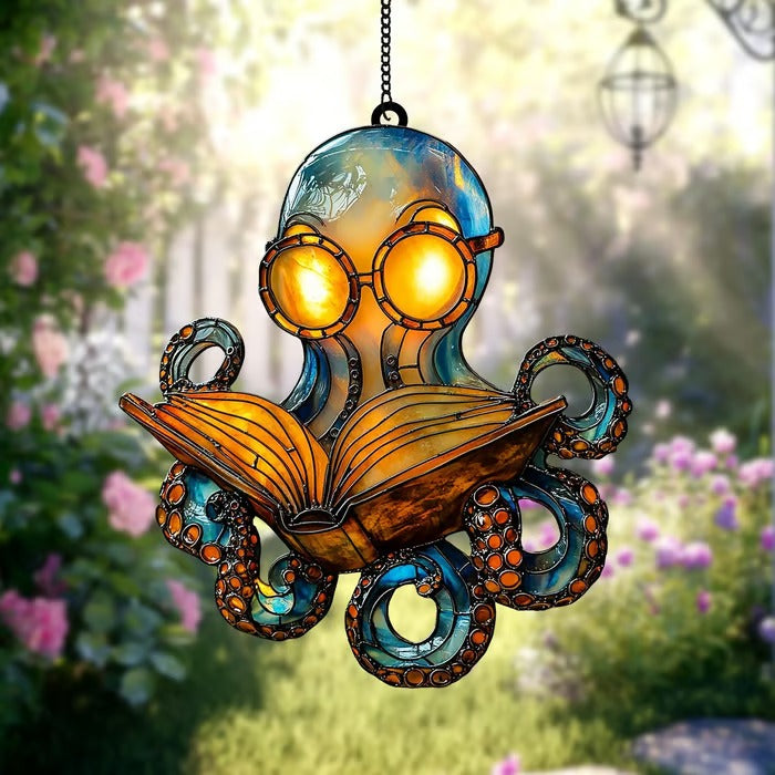 Reading Octopus Suncatcher