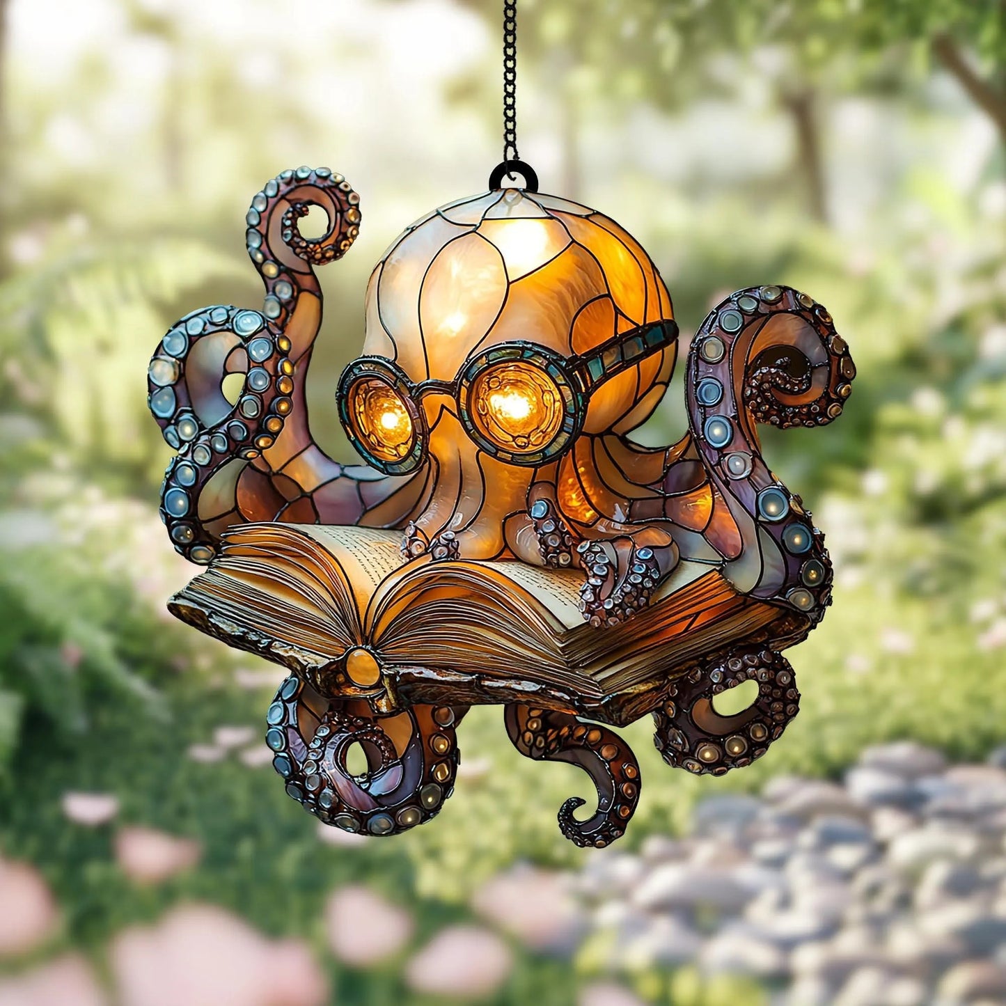 Reading Octopus Suncatcher