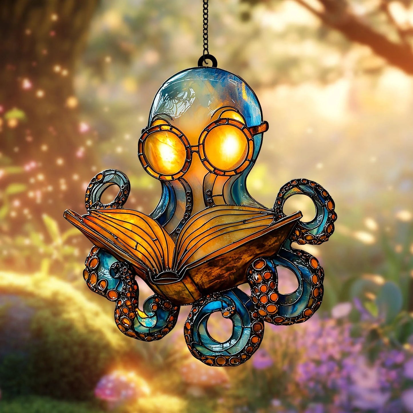 Reading Octopus Suncatcher
