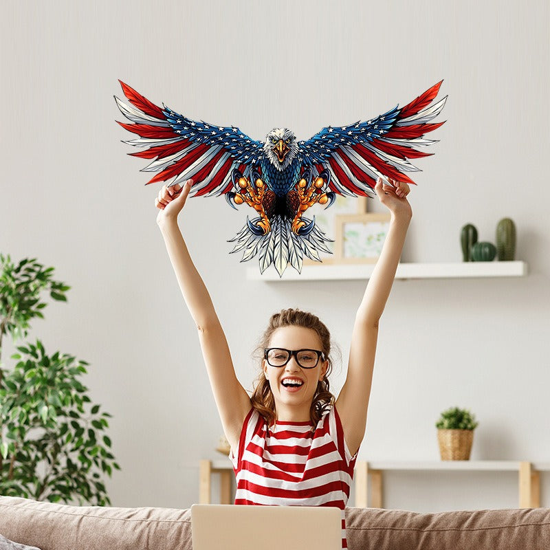 Handmade Bald Eagle With Flag Wings