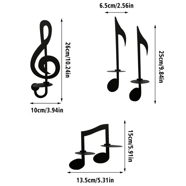 Black Music Note Wall Sconce