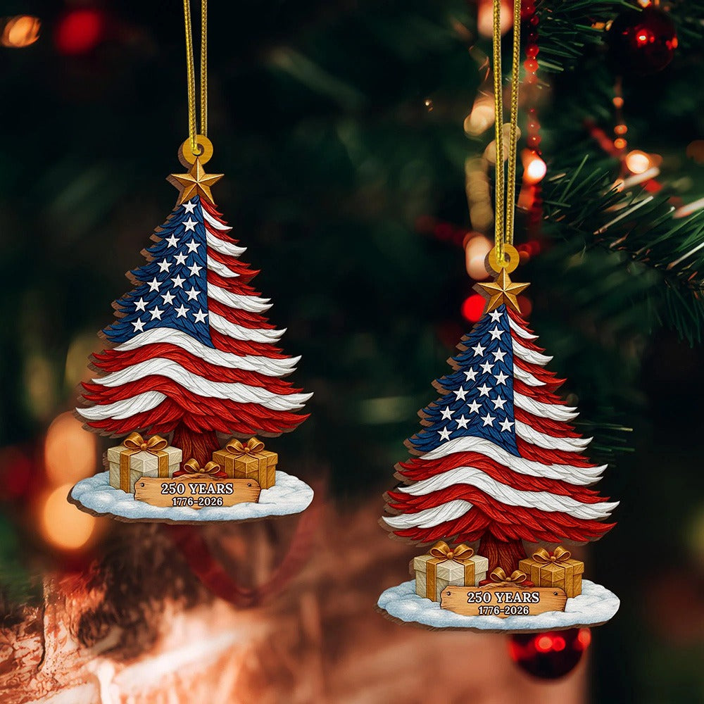 250 Years of America Patriotic Christmas Tree Ornament