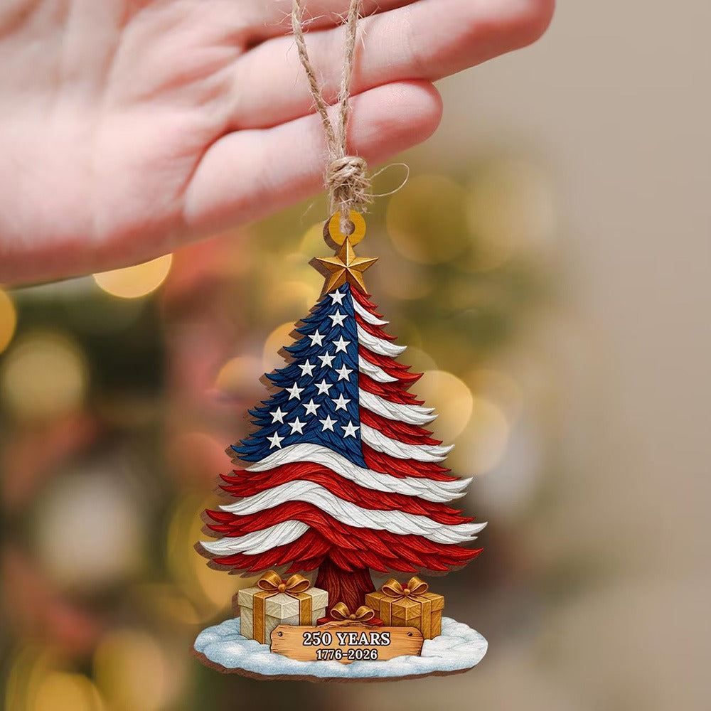 250 Years of America Patriotic Christmas Tree Ornament