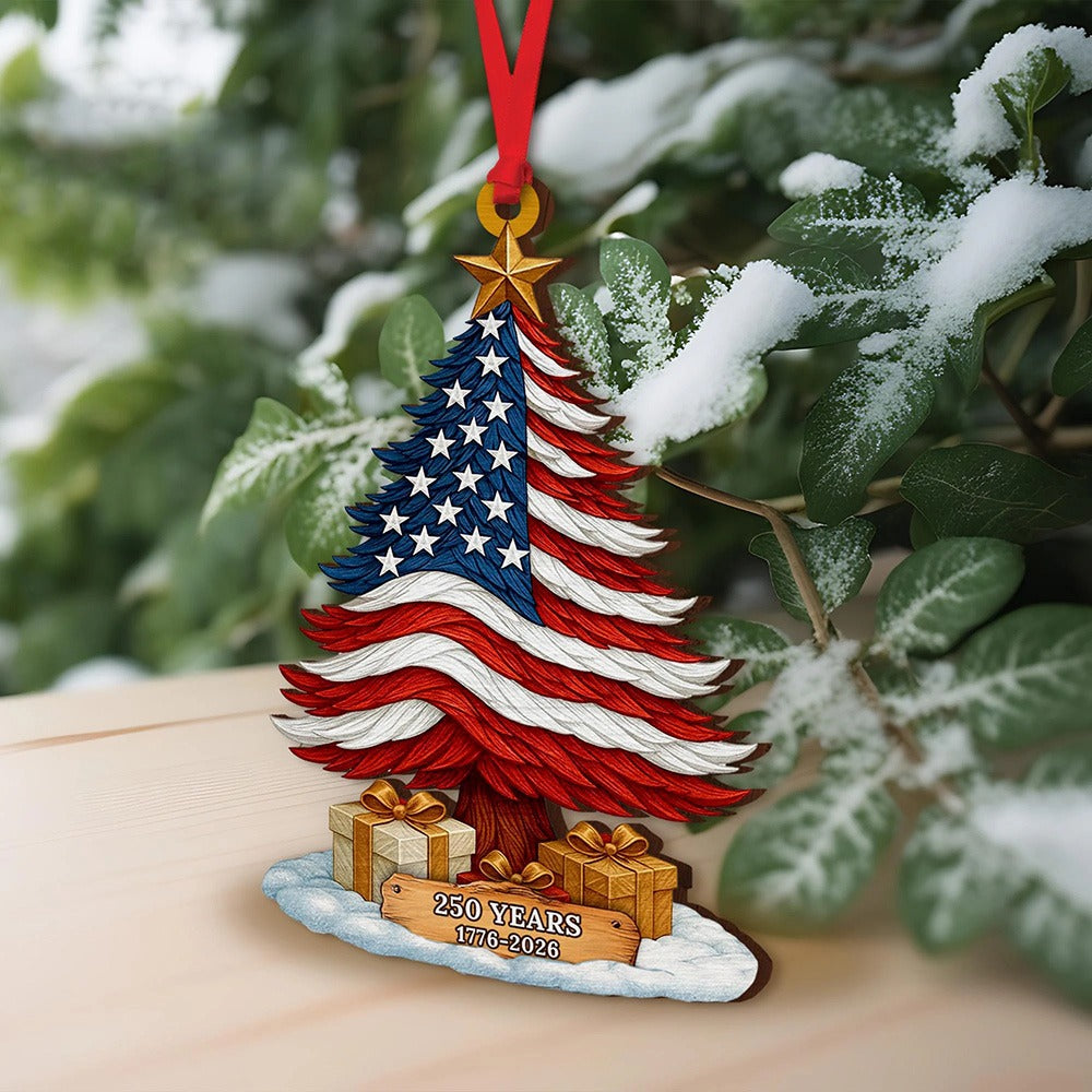 250 Years of America Patriotic Christmas Tree Ornament