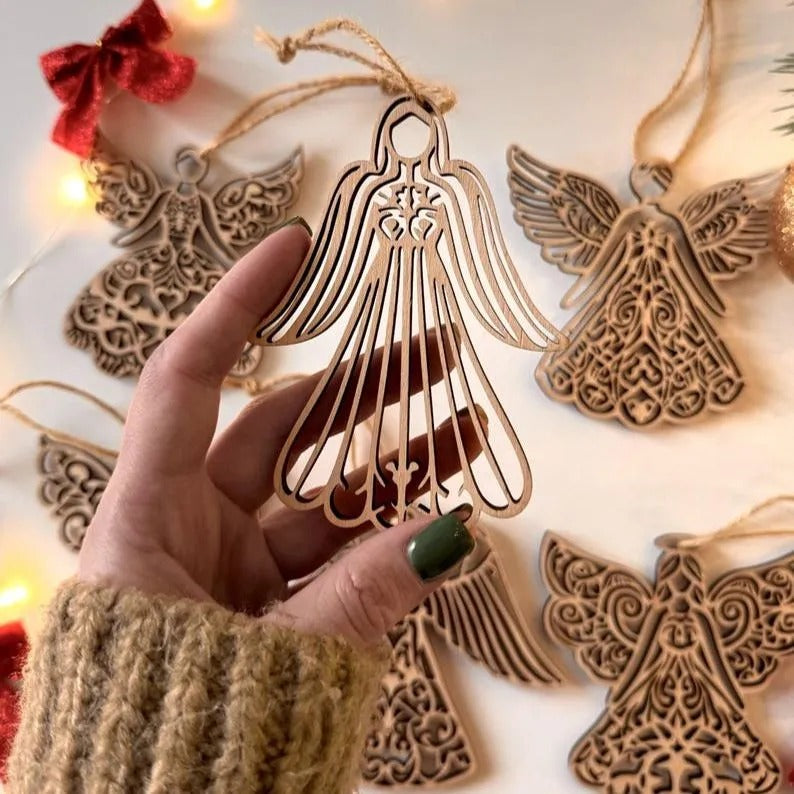 Wooden Angel Ornament – Delicate Holiday Grace