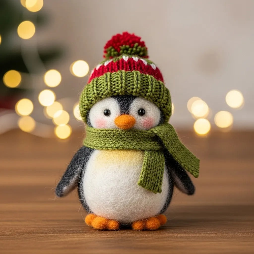 Handmade Felt Penguin Ornament