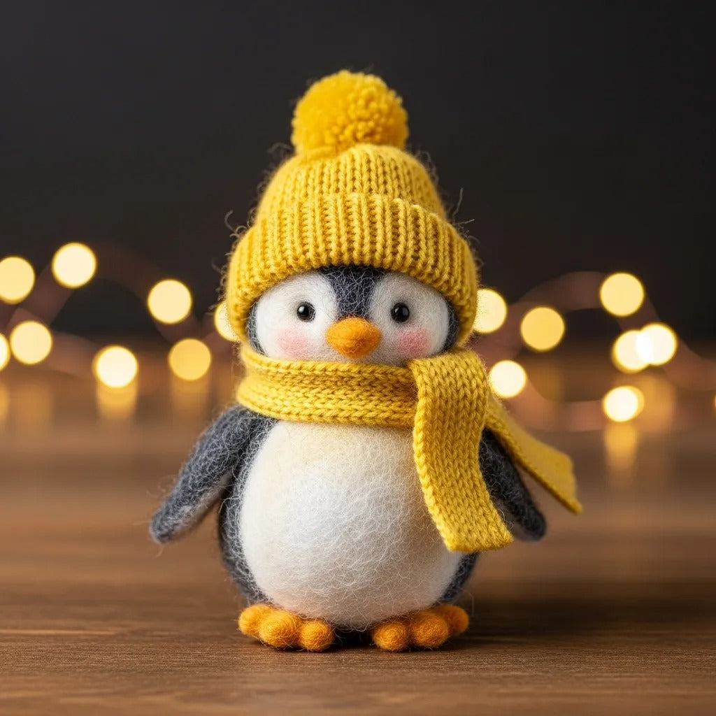 Handmade Felt Penguin Ornament