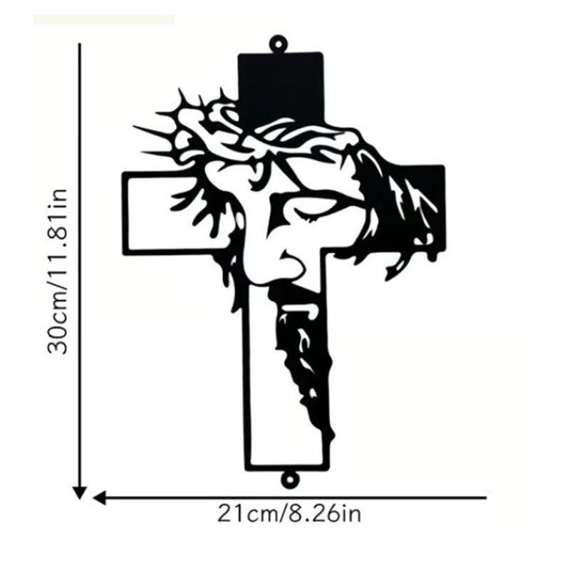 Jesus Cross Metal Sign Christ Wall Art Decor
