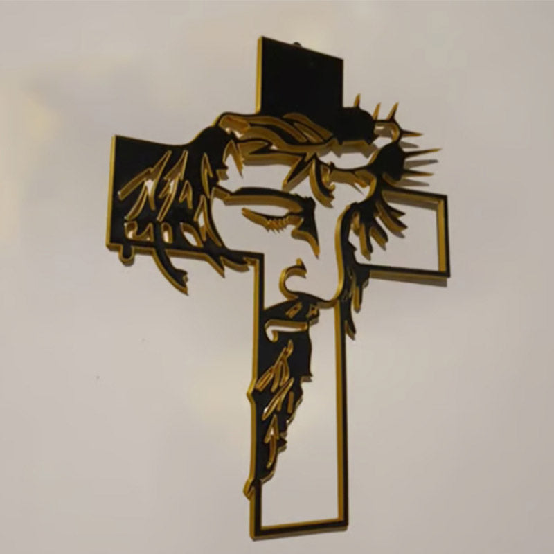 Jesus Cross Metal Sign Christ Wall Art Decor