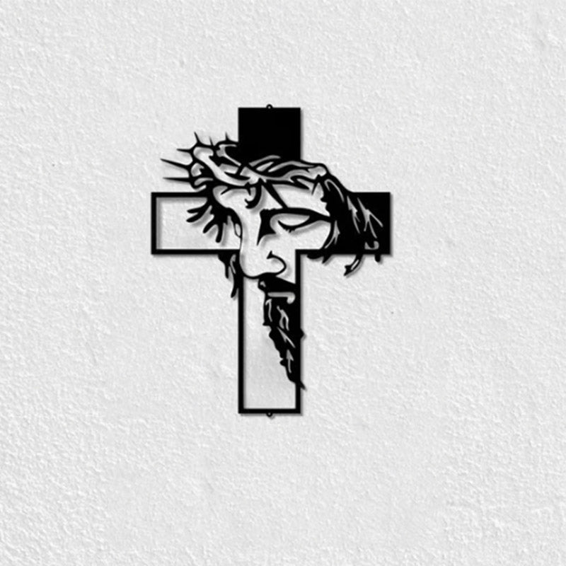 Jesus Cross Metal Sign Christ Wall Art Decor