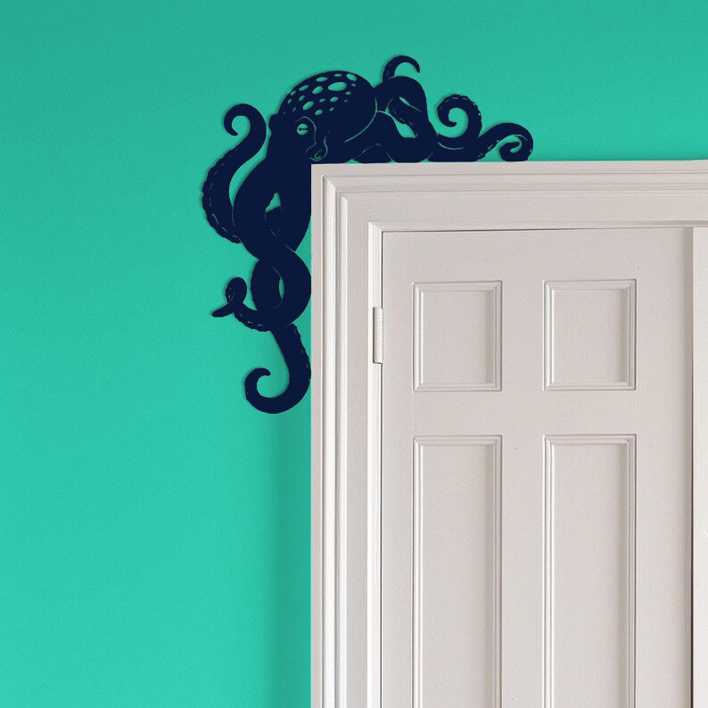 Metal Adorable Octopus Door Topper