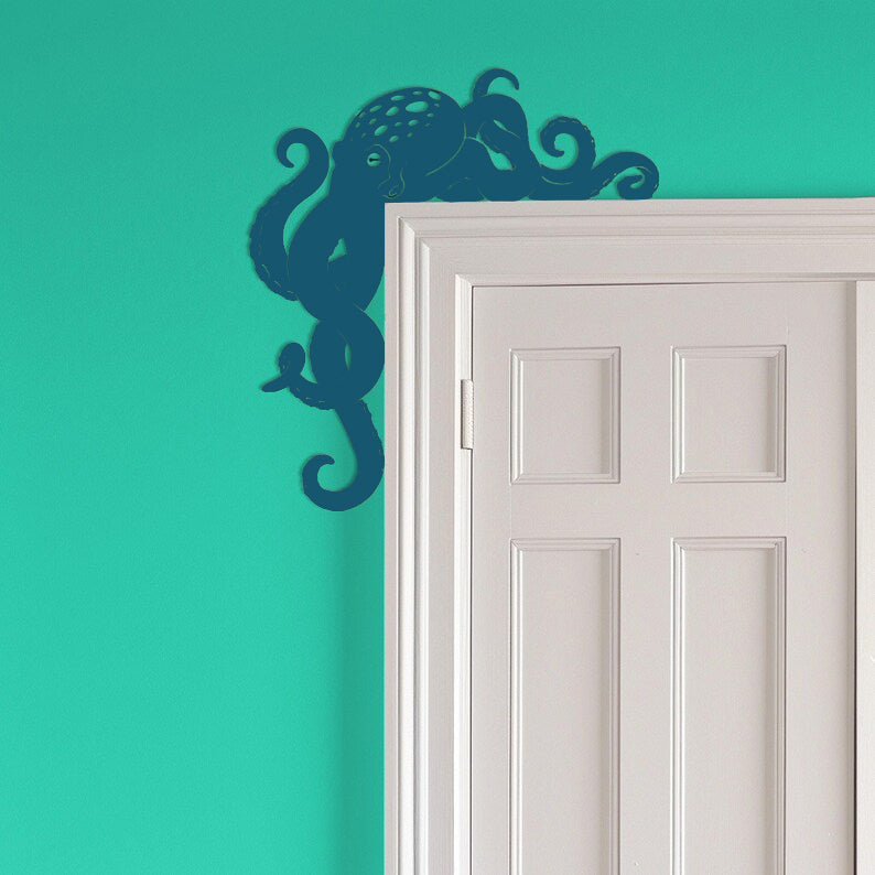 Metal Adorable Octopus Door Topper