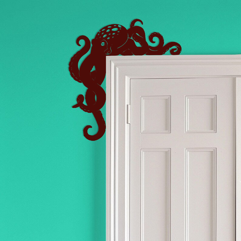 Metal Adorable Octopus Door Topper