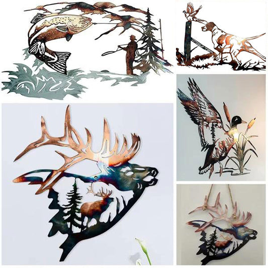 Rustic Style Wild Animals Metal Wall Decoration Art