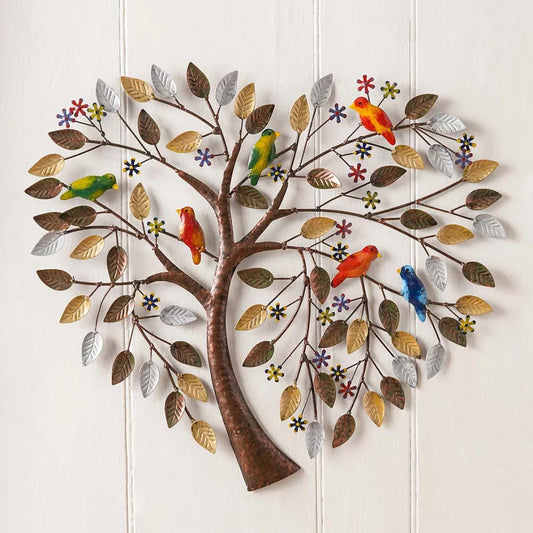 Handcrafted Heart Tree Metal Wall Art