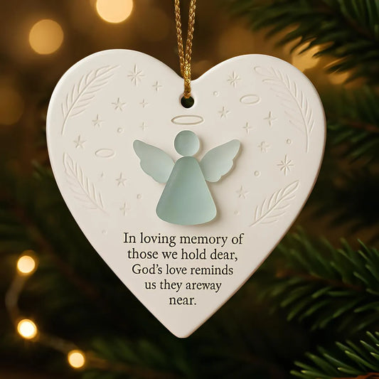 Love Angel Sea Glass Ornament