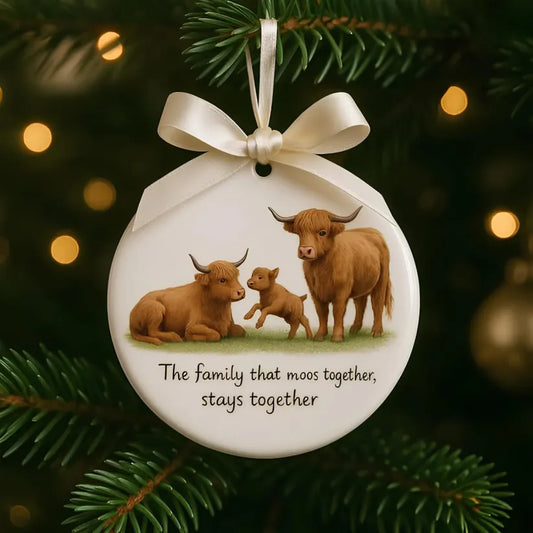 Highland Cow Family Ornament