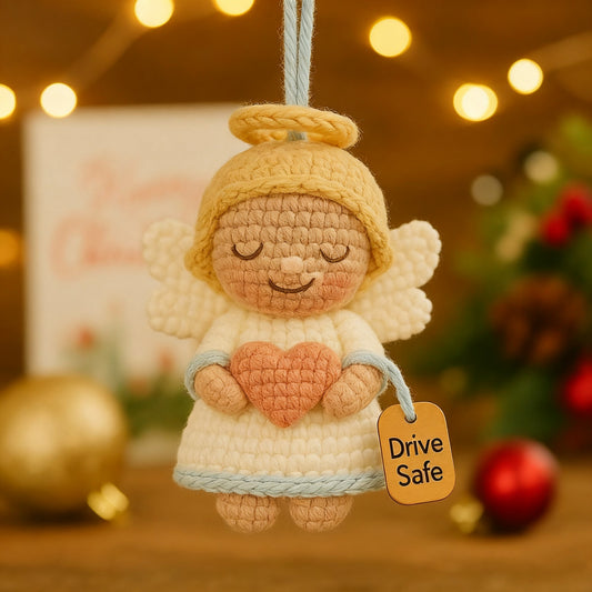 Crochet Angel Car Hanging Charm With Tag – Drive Safe Gift