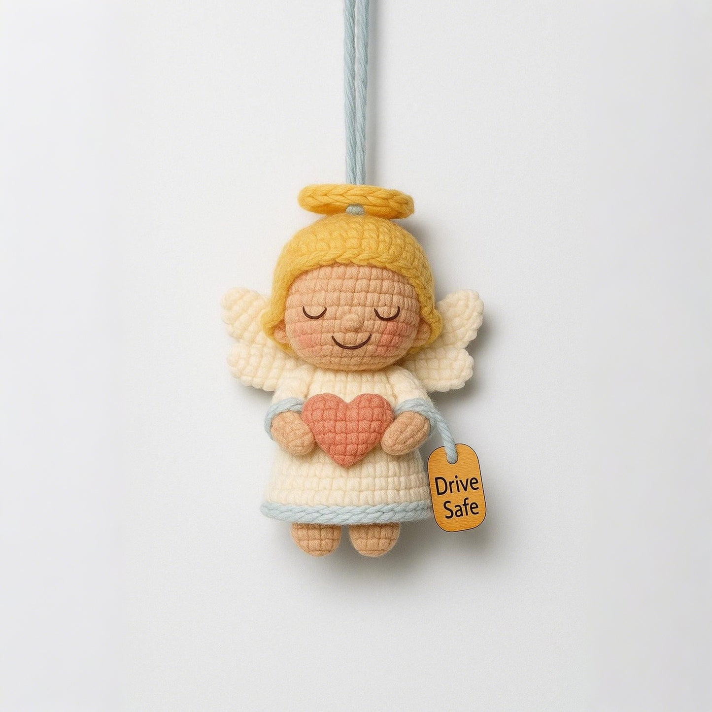 Crochet Angel Car Hanging Charm With Tag – Drive Safe Gift