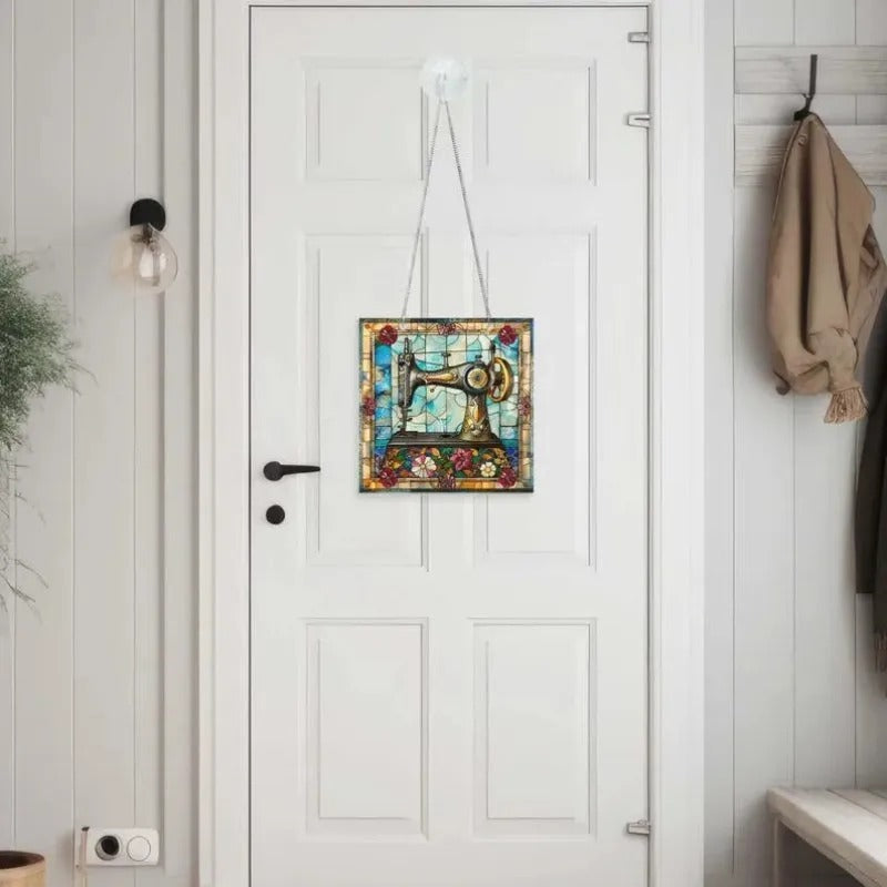 Cute Sewing Machine Suncatcher Ornament