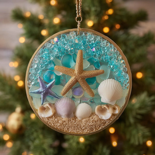 Starfish and Shells Christmas Ornaments