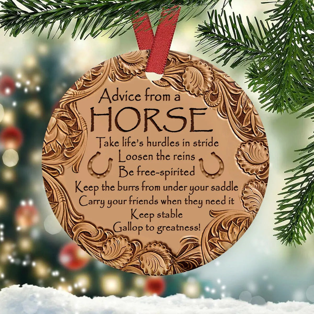 Horse Advice Circle Ornament