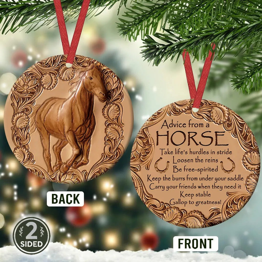 Horse Advice Circle Ornament