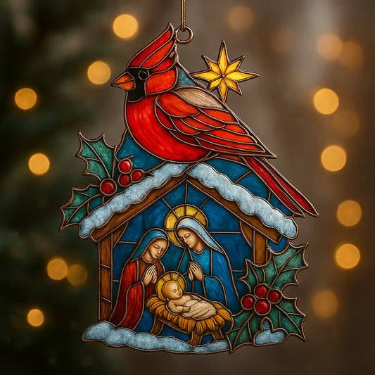2025 Cardinal Nativity Scene Ornament