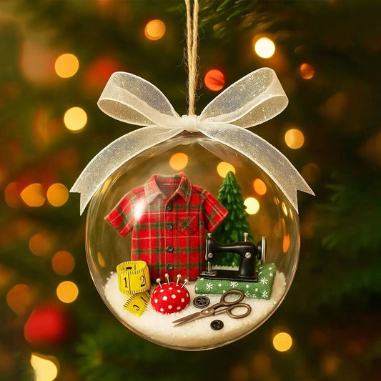 Holiday Sewing Snow Globe Ornament