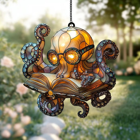 Reading Octopus Suncatcher