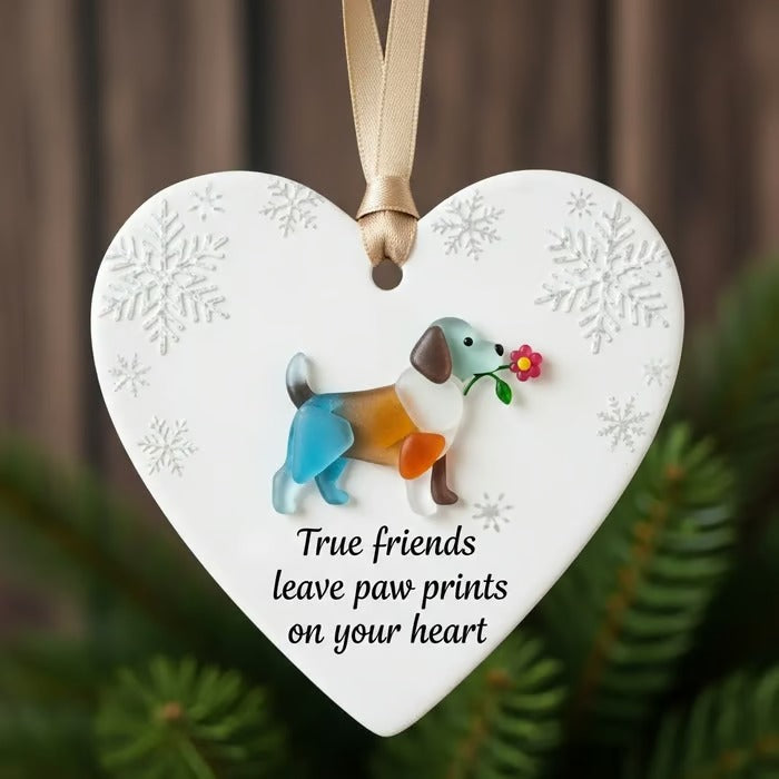 Flora and Fauna Friendship Heart Ornaments