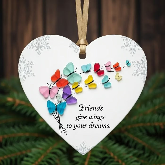 Flora and Fauna Friendship Heart Ornaments