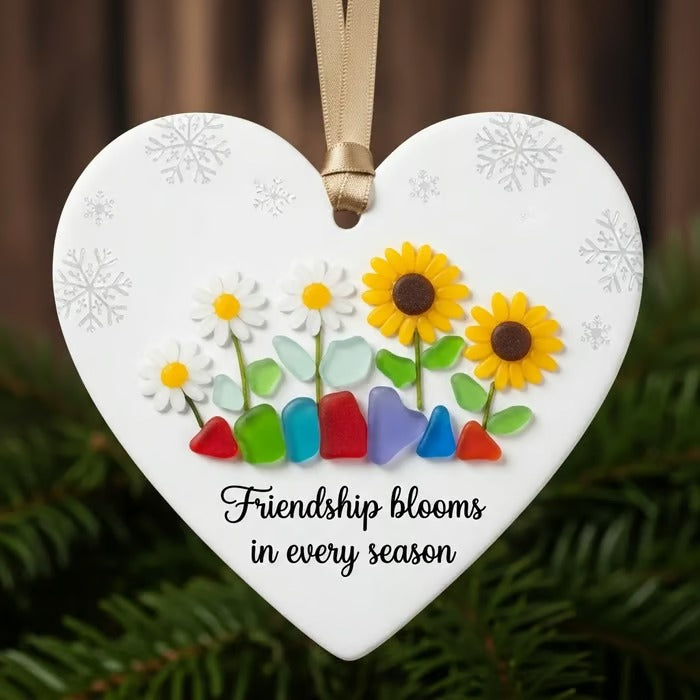 Flora and Fauna Friendship Heart Ornaments