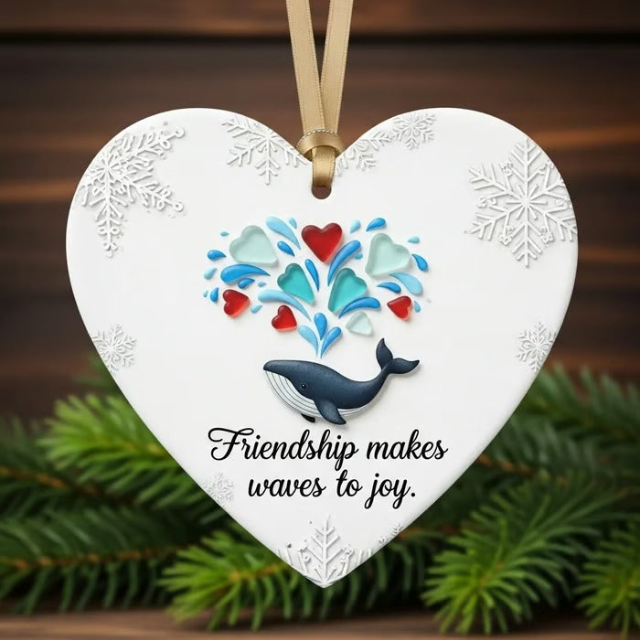 Flora and Fauna Friendship Heart Ornaments