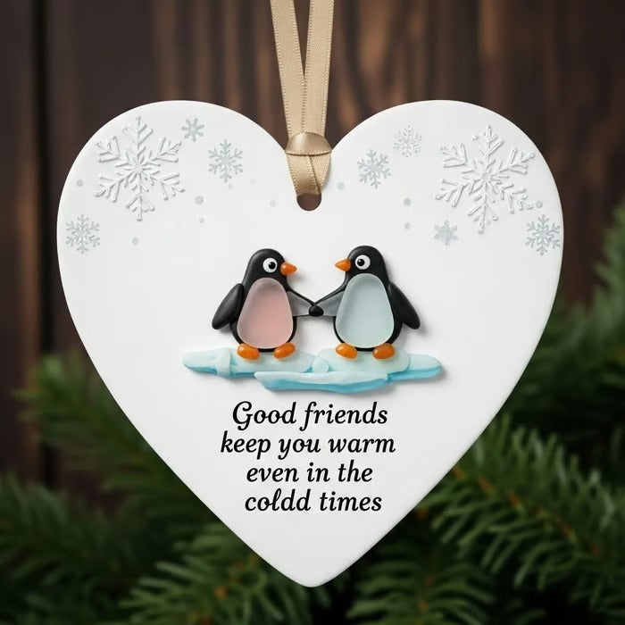 Flora and Fauna Friendship Heart Ornaments