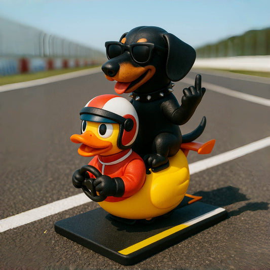 Middle Finger Dachshund Rider and Duck Mount