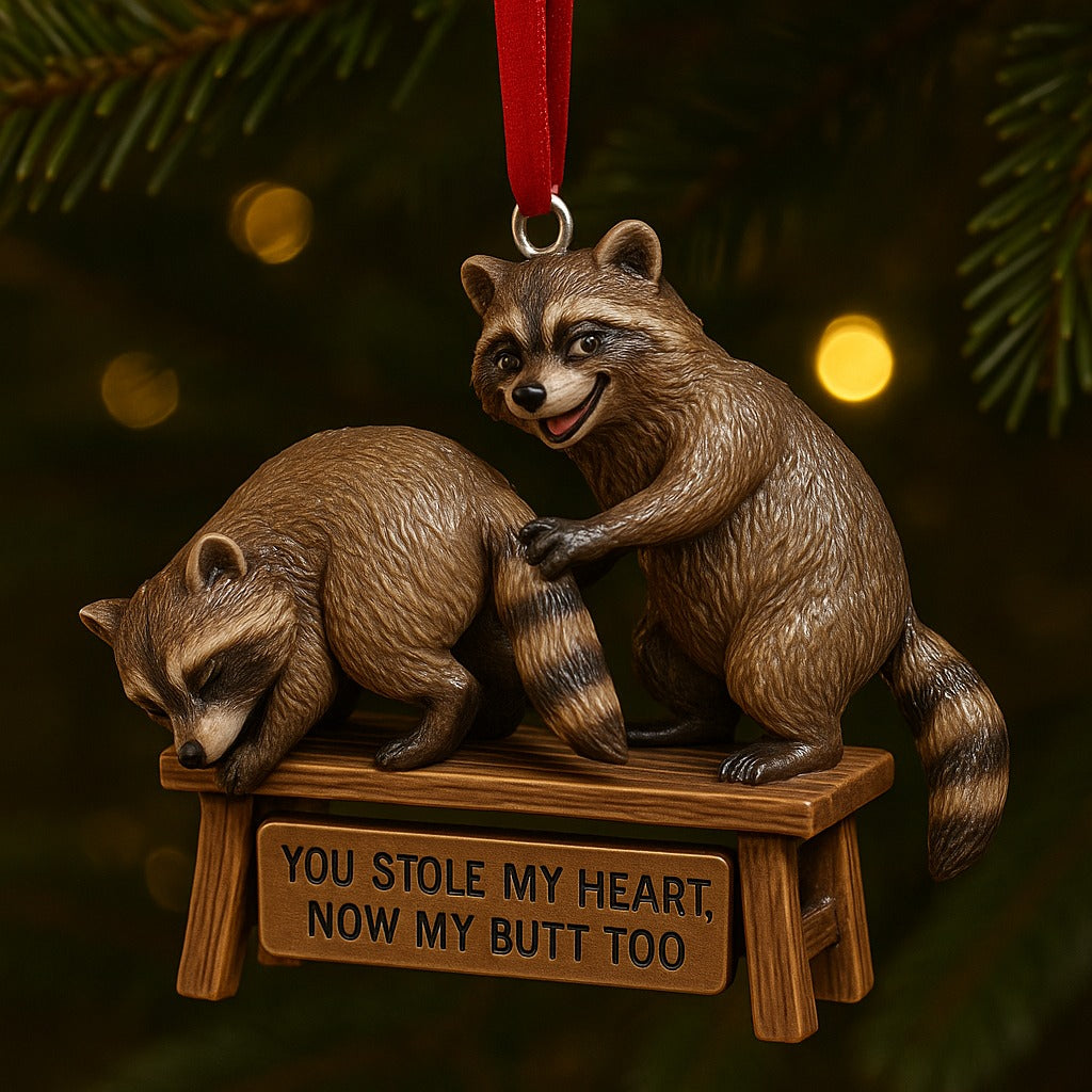 Funny Raccoon Christmas Ornaments 2025