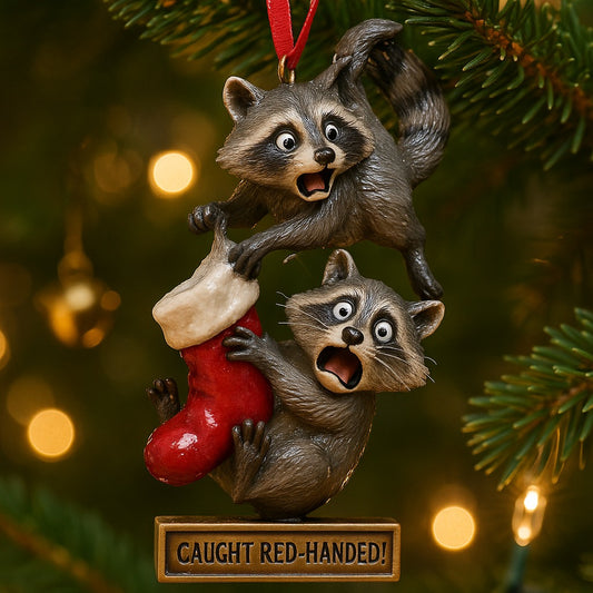 Funny Raccoon Christmas Ornaments 2025