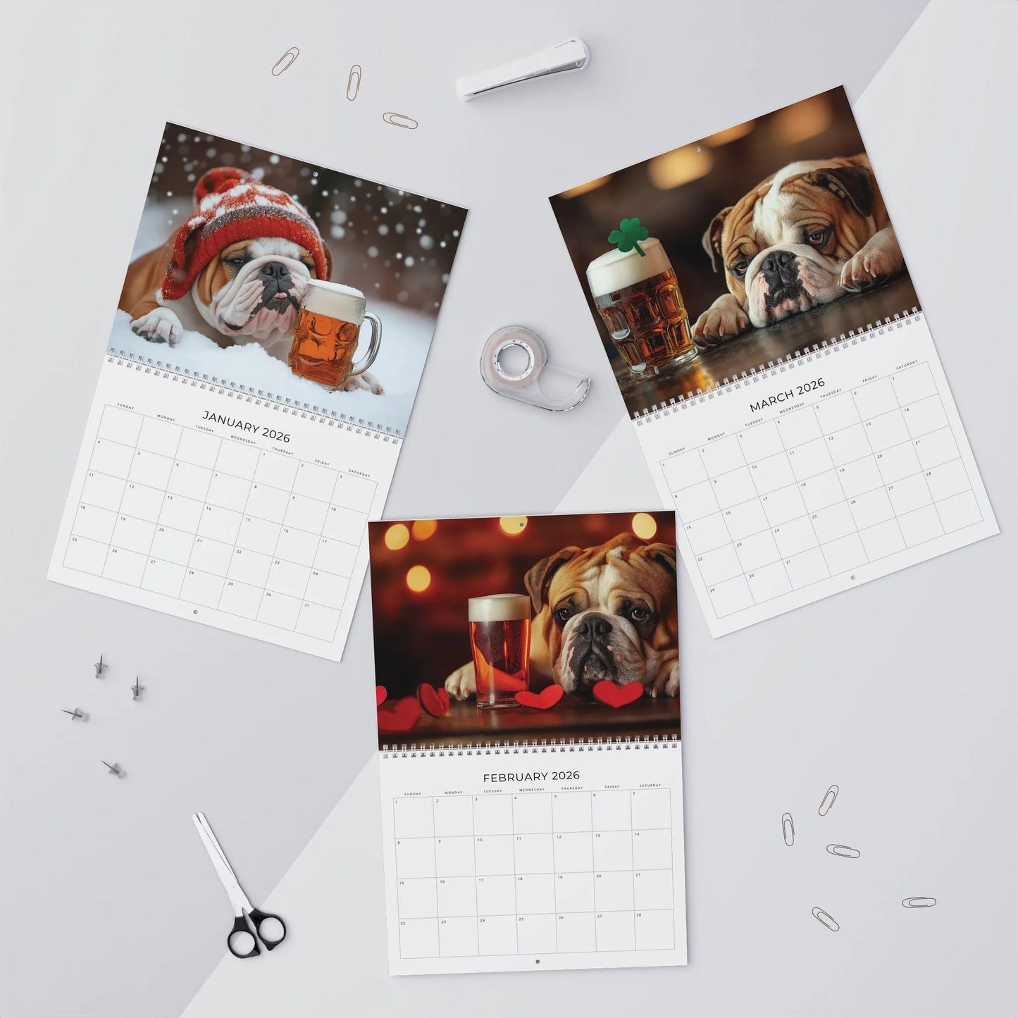 Bull Dogs and Beer 2026 Calendar