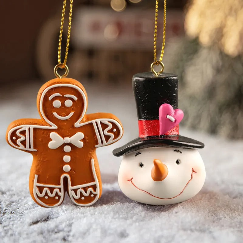 Classic Christmas Resin Ornament 6 Piece Set