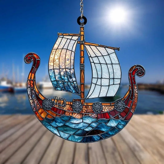 Viking Ship Acrylic Suncatcher