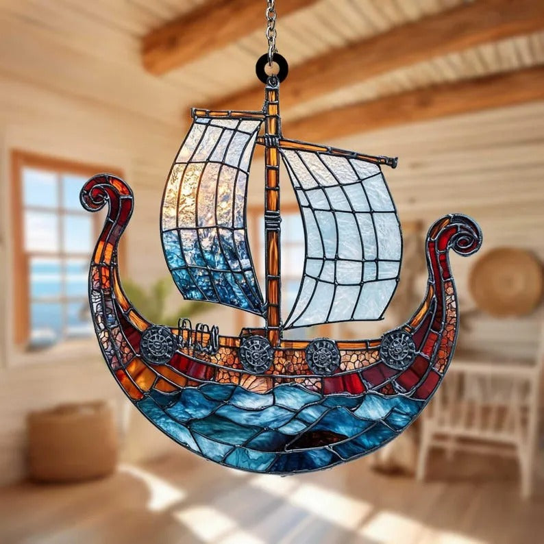 Viking Ship Acrylic Suncatcher