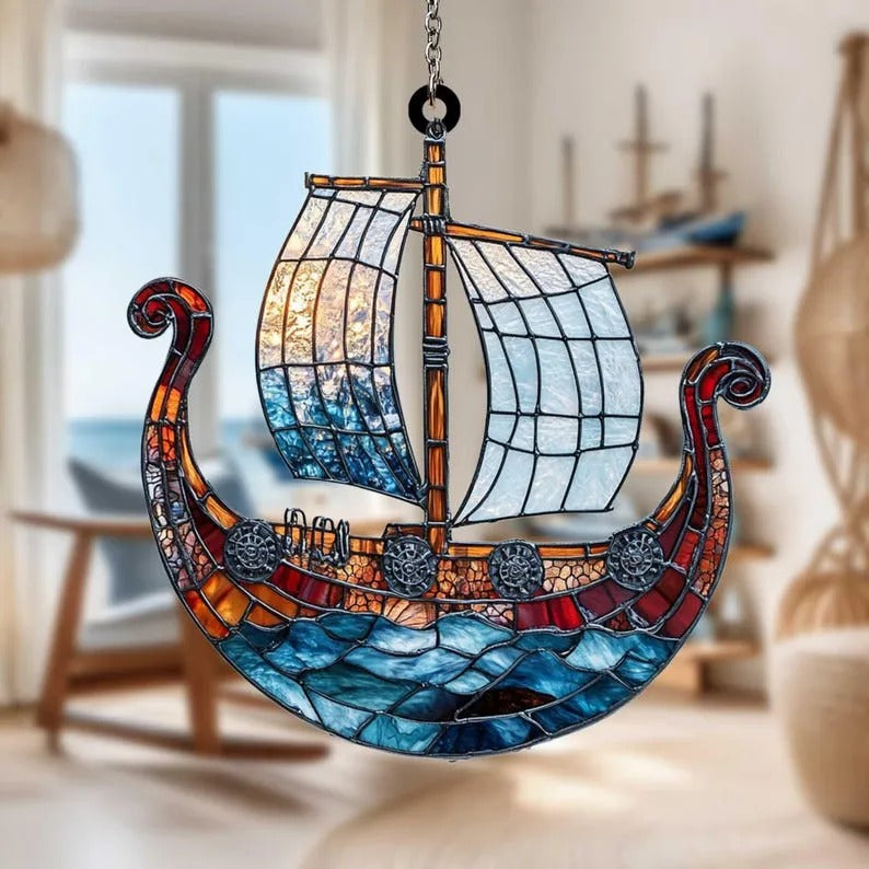 Viking Ship Acrylic Suncatcher