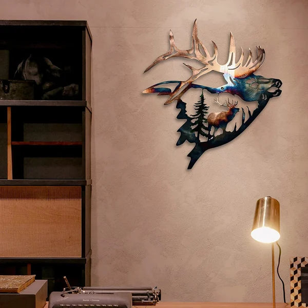 Rustic Style Wild Animals Metal Wall Decoration Art
