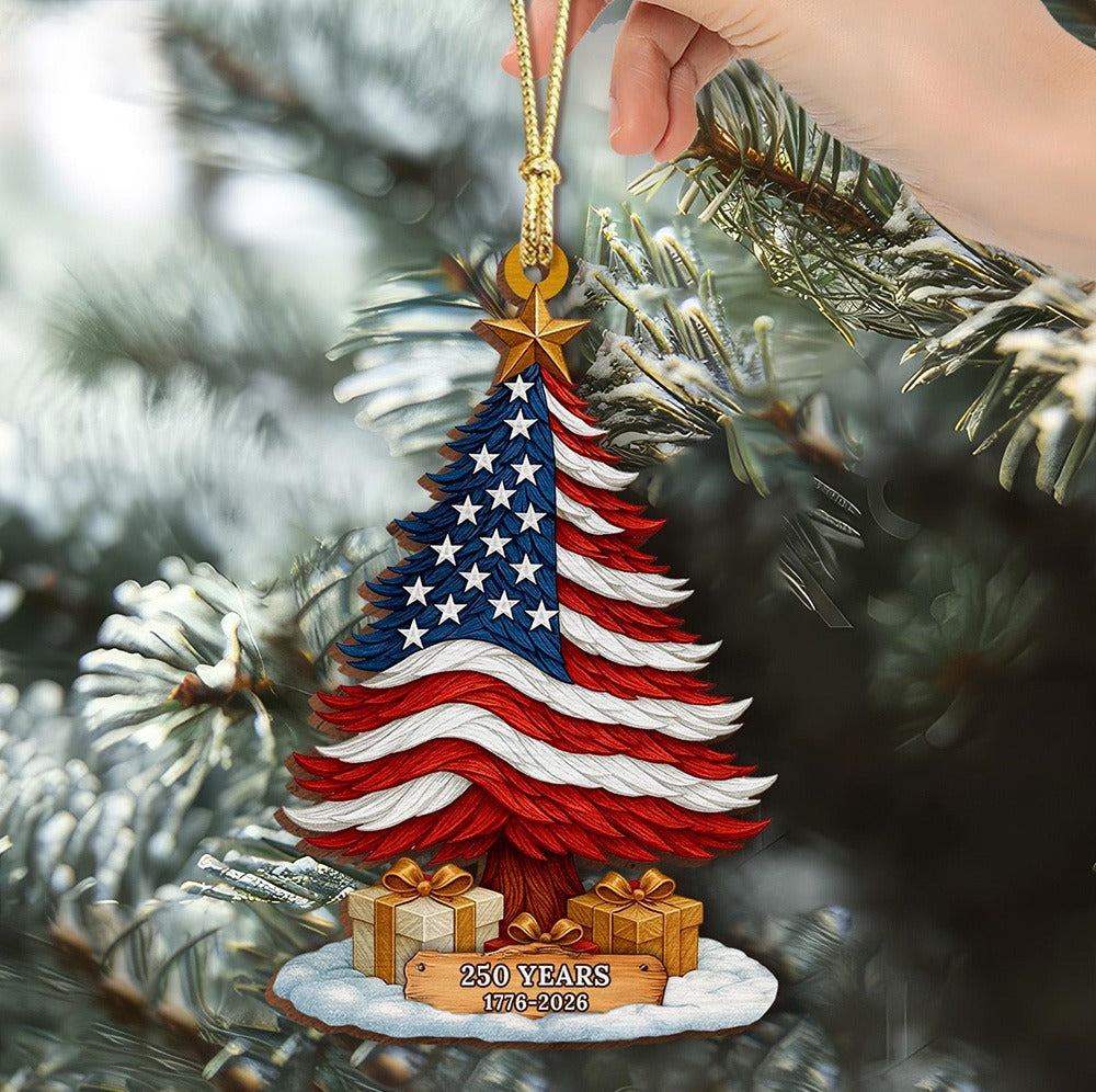 250 Years of America Patriotic Christmas Tree Ornament