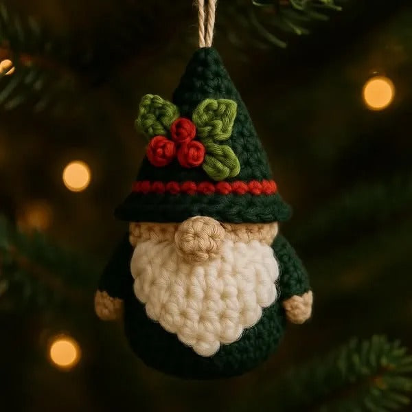 Crochet Christmas Gnome Ornament